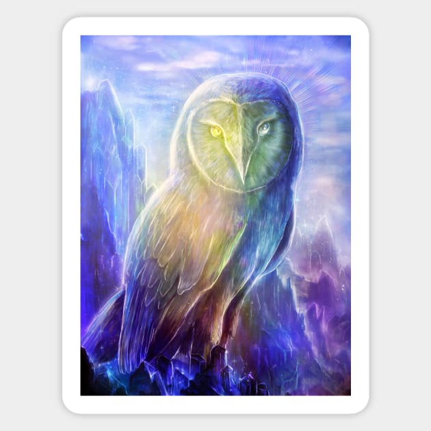 Crystalline Owl Sticker by louisdyer